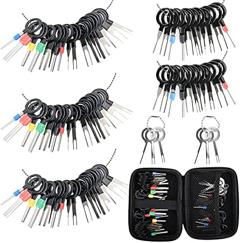 Terminal Pin Removal Tool Kit 82 Pcs Depinning Electrical Connector Pin Extractor Tool Set Wire Terminal Release for Automotive Car Household Devices