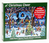 Christmas Cheer Jigsaw Puzzle Advent Calendar 1000 Pieces by Vermont Christmas Company - 24 Puzzle Sections to Complete - Count Down to Christmas Each Day in December