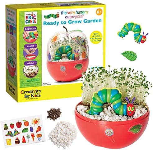 Creativity for Kids The Very Hungry Caterpillar: Ready to Grow Garden [Amazon Exclusive] Science Terrarium Kit Inspired from The World of Eric Carle Books, Gifts for Kids Ages 6-8+