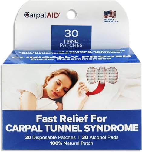 Carpal AID Clear Plastic Adhesive Hand-Based Carpal Tunnel Support for Either Hand CA-30PK UNI, 30 Ct