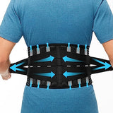 Glofit Back Braces for Lower Back Pain Relief with 6 Stays, Breathable Back Support Belt for Men/Women for work, Anti-skid lumbar support belt with 16-hole Mesh for sciatica