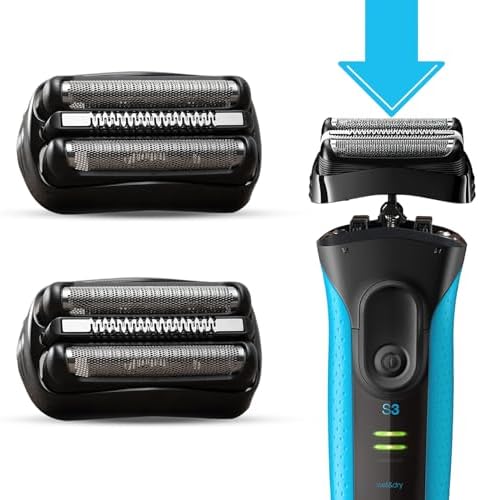 2Pack 21B S3 Electric Replacement Shaver Head Accessories for Series 3 Shaving Razor Head, Suitable for Braun S3 3040s 3000s 3050cc 3010s 3070cc 3080s 3090s 310s 3020s 330s 380s-4, 3090cc Etc