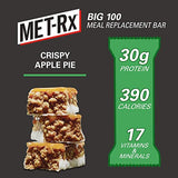 MET-Rx Big 100 Colossal Protein Bars, Crispy Apple Pie Meal Replacement Bars, 9 Count