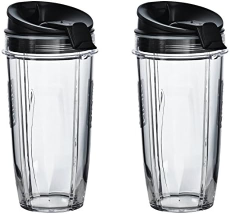 Nutri Ninja 24 oz Tritan Cups with Sip & Seal Lids. Compatible with BL480, BL490, BL640, & BL680 Auto IQ Series Blenders (Pack of 2)