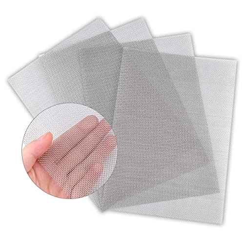 4PACK Stainless Steel Woven Wire Mesh Never Rust, Air Vent Mesh 11.8"X8.2"(300X 210mm), Hard and Heat Resisting Screen, 1mm Hole 20 Mesh Easy to Cut by Valchoose