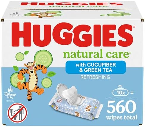 Huggies Natural Care Refreshing Baby Wipes, Hypoallergenic, Scented, 10 Flip-Top Packs (560 Wipes Total), Packaging May Vary