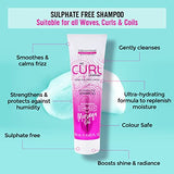 THE CURL COMPANY The Curl Company Supersize Sulphate-Free Shampoo (1 litre) - Be kind to your curls and scalp with this non-stripping, Sulphate-Free Shampoo, Infused with Moringa & Meadowfoam Seed oils 1000ml, Clear