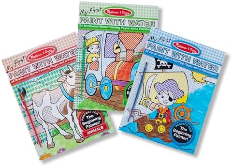 Melissa & Doug My First Paint With Water Activity Books Set - Animals, Vehicles, and Pirates - FSC Certified
