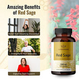 HERBAMAMA Red Sage Capsules - Organic Dan Shen Root Powder Supplement - Salvia Miltiorrhiza Pills - 1200mg, 100 Vegetarian Caps