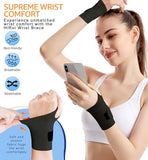 HiRui Ultra-Thin Elastic Wrist Brace Wrist Wraps, Compression Wrist Straps Wrist Support for Carpal Tunnel Arthritis Tendonitis Sprains Wrist Pain Workout, Soft & Comfortable (Black (Pack of 2))