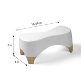 Toilet Stool,Gligam Poop Stool for Bathroom,Bearing 550 lbs Weight,Toilet Step Stool, Potty Stool for Adults and Kids,Non-Slip Simple Design,7" Tall (White/Bamboo Color)