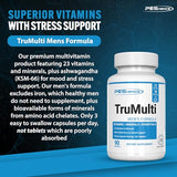 PEScience TruMulti Men's, Multivitamin with Premium Quality Vitamin C, D, Zinc for Immune & Stress Support, 90 Capsules