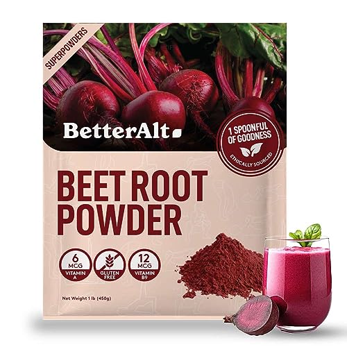 Beet Root Powder - 16oz, 100% Natural Nitric Oxide Booster, Beet Juice Powder, Superfood for Healthy Heart, Beets Powder Supplement, Beetroot Powder, 112 Servings,1lb