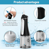 NBGRLVS Water Dental Flosser Cordless for Teeth Cleaning - 4×3 Modes Flossing，IPX7 Waterproof 320ML Oral Irrigator, Powerful Battery Rechargeable Cleaner Picks Portable for Travel Home