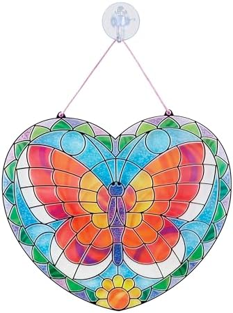 Melissa & Doug Stained Glass Made Easy Activity Kit: Butterfly - 140+ Stickers - Kids Sticker Stained Glass Craft Kit; Sun Catchers For Kids Ages 5+