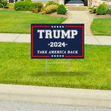 Trump Yard Signs 2024, 24x18In Trump Yard Signs Double-Sided Take America Back Foldable Campaign Signs With H-Stakes Placard Voted For Trump Triggering Outdoor Garden Lawn Parade Handheld Rally Decor