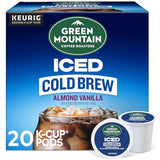 Green Mountain Coffee Roasters Almond Vanilla Iced Cold Brew Coffee, Single Serve Keurig K-Cup Pods, 20-Count Box