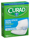 Curad Medium Non-Stick Pads, 10 Count, Pack of 3