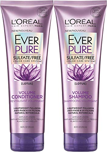 L'Oreal Paris EverPure Sulfate-Free Color Care System Volume Shampoo & Conditioner with lotus, 8.5 Ounce Each (lotus)