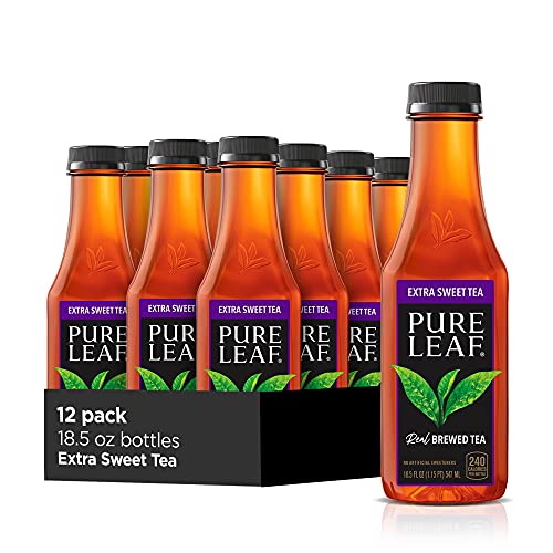 Pure Leaf Iced Tea, Extra Sweet, Real Brewed Tea, 18.5 Fl Oz Bottles (Pack Of 12)
