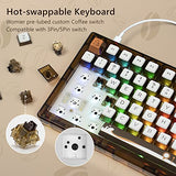 Womier G75 75% Keyboard, Hot Swappable Mechanical Keyboard, TPO and Gasket Dual-Mount Retro Gaming Keyboard, Knob Control Custom Keyboard RGB Backlit, Pre-lubed Stabilizer for Mac/Win (Coffee Switch)