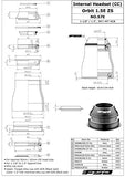 FSA No.57E Orbit Tapered Headset Sealed Bearing 1.5E ZS 1-1/8Inches to 1.5Inches OD 50/62mm, XTE1533-N