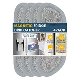 4P Magnetic Refrigerator Water Drip Tray Catcher Mat Kitchen Splash Guard Catcher Absorbent Fabric Drying Mat Pads Compatible with Ge,Whirlpool,Samsung Refrigerator Water&Ice Dispenser Accessories