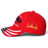 Trump 2024 Hat,3D Embroidered Trump Hat Keep America Great Donald Trump Slogan Hat Adjustable Baseball Cap (Red 2024)