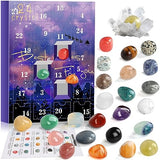 JELMOK Advent Calendar 2024, 24 Days Natural Healing Crystal Gemstones Minerals & Fossils Advent Calendar Crystals Christmas Calendar Enthusiasts Rocks Collection for Xmas Girls Boys Kids Men Women (Purple)