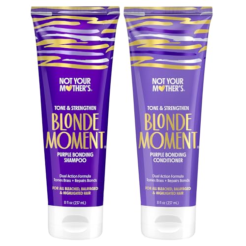 Not Your Mother's Blonde Moment Purple Shampoo and Conditioner (2-Pack) - 8 fl oz - Ideal for Blonde, Highlighted Brunette, Silver Hair - Helps with Bonding, Anti-Brass Toning, Repair, and Hydration