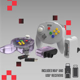 Retro-Bit Tribute 64 2.4 GHz Wireless Controller V2 for Nintendo 64 (N64), Switch Online, PC, MacOS, RetroPie, Raspberry Pi and Other USB Devices (Atomic Purple)