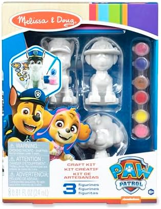 Melissa & Doug PAW Patrol Craft Kit - 3 Decorate Your Own Pup Figurines - PAW Patrol Toys For Boys And Girls, PAW Patrol Painting Set, PAW Patrol Activity For Birthday Parties, Painting For Ages 6+