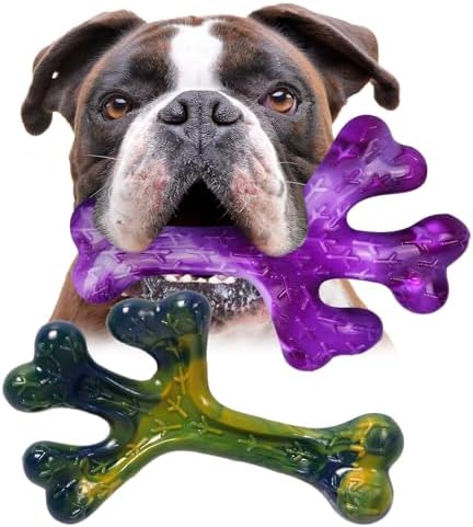 Dog Toys for Aggressive Chewers, 2 Pack Tough Dog Chew Toys Aggressive Chewers Beef Bacon Flavor, Indestructible Dog Toy for Aggressive Chewers, Large Dog Toys for Aggressive Chewers Gift