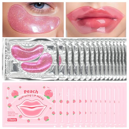 30 Pairs Lip Mask & Eye Mask,Under Eye Patches for Reducing Fine Lines & Dark Circles,Collagen Crystal Lip Patches for Lip Spa Daily Labial Masks Hydrating Lip Treatment Christmas Gifts