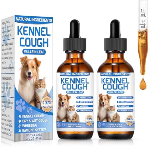 Kennel Cough Herbal Drops for Dogs & Cats,Dog Cough Treatment,Dog Cough Suppressant,Kennel Cough for Dogs,Dog Coughing Treatment Liquid,Cough Treatment for Cats,Natural Cough Supplement for Dogs