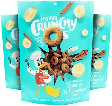 Fromm Crunchy Os Banana Kablammas Dog Treats - Premium Crunchy Dog Treats - Banana Recipe - Pack of (3) 6 oz Bags