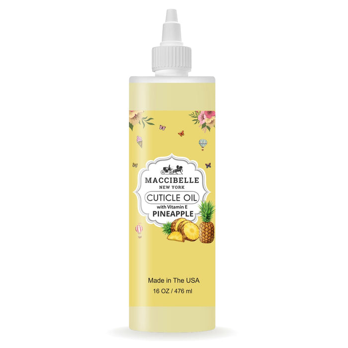 Maccibelle Cuticle Oil Pinapple Refill size Hydrating Oil For Repaired Cuticles Overnight - For Damaged Skin And Dry Cuticles (Pineapple 16oz)