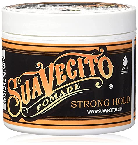 Suavecito Pomade Firme (Strong) Hold - Strong Hold Hair Pomade For Men - Medium Shine Water Based Flake Free Hair Gel - Easy To Wash Out - All Day Hold For All Hair Styles