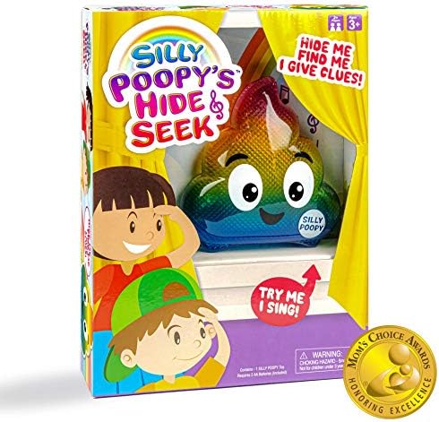 Silly Poopy's Hide & Seek by Relatable, The Talking, Singing, Rainbow Hide & Seek Toy, Fun Learning Toys for Toddlers, Interactive Toddler Toys, Hide and Seek Games, Includes 1 Toy & 2 AA Batteries