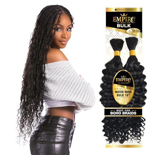 Sensationnel Empire bulk braiding – deep human hair braids for knotless boho box or curly loose wave styles (18 inch, S4/27)