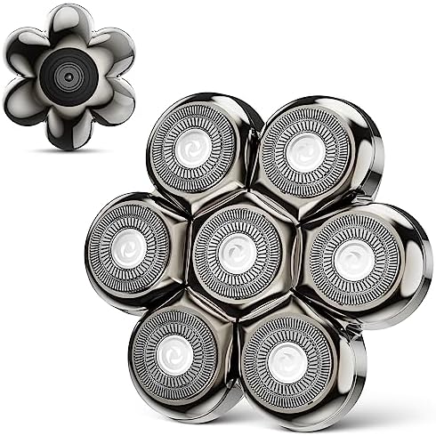 7 Blade Floating Replacement Shaving Head, Washable Shaver Blade Heads Replacement for Head Shaver, Wet & Dry Compatible for Rotary Shavers