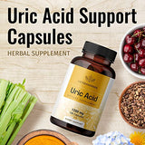 Uric Acid Support Capsules - Organic Herbal Food Supplement with Tart Cherry, Celery, Turmeric & Chanca Piedra - Body Cleanse & Joint Function Support - Vegan, Non-GMO - 1200mg, 100 Capsules