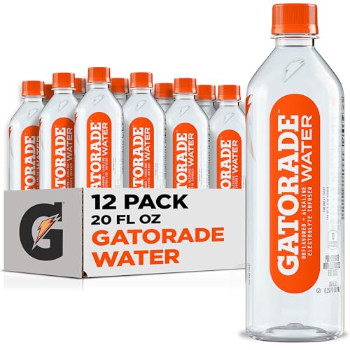 Gatorade Water, Unflavored, 20 Fl Oz (Pack of 12)