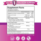 Collagen Pills 1000mg Biotin 10000mcg Keratin Saw Palmetto 2500mg Hyaluronic Acid - Hair Skin and Nails Vitamins and DHT Blocker with Vitamin E Folic Acid Pumpkin Seed MSM Made in USA - 270 Count