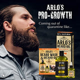 ARLO'S Pro-Growth 2-in-1 Beard Wash and Conditioner - Vanilla Sandalwood with Menthol 12 oz