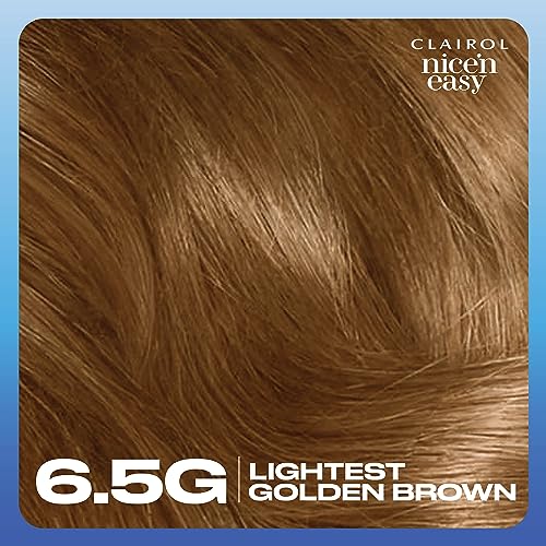 Clairol Nice'n Easy Permanent Hair Dye, 6.5G Lightest Golden Brown Hair Color, Pack of 3