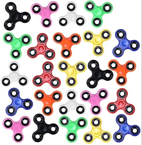 Iconikal Fidget Spinner Random Color Bulk Assortment Set, 24-Pack