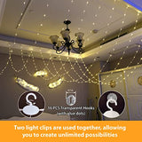 HXWEIYE 300LED Fairy Curtain Lights for Bedroom Warm White, 3mx3m 8 Modes USB Plug in Window Christmas Led String Hanging Lights with Remote for Backdrop Wedding Party Home Garden Outdoor Indoor