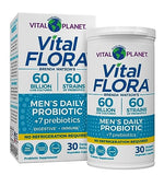 Vital Planet - Vital Flora Men’s Daily Probiotic, 60 Billion CFU, 60 Diverse Strains, 7 Organic Prebiotics, Immune Support, Gas Relief, Digestive Health Shelf Stable Probiotics for Men 30 Capsules