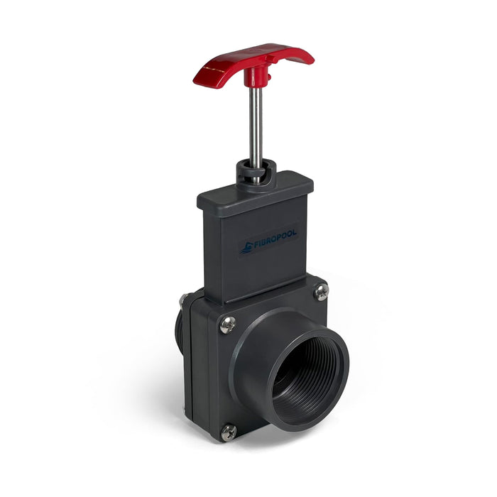 FibroPool Above Ground Pool Gate Valve - 1 1/2 inch - Dual Threaded Shut Off Slice Adapter for Swimming Pools